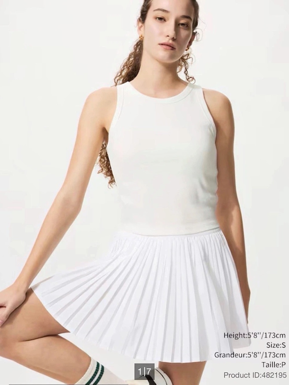 Uniqlo Ribbed Cropped Bra Top White Size L